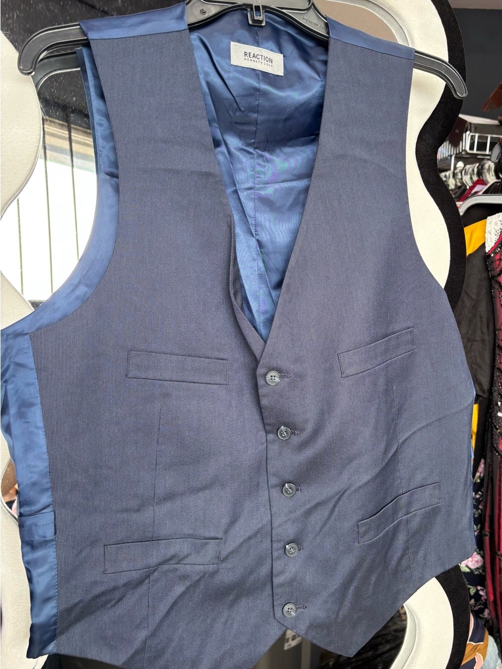 Kenneth Cole Reaction Navy Blue Lined Jacket Interior